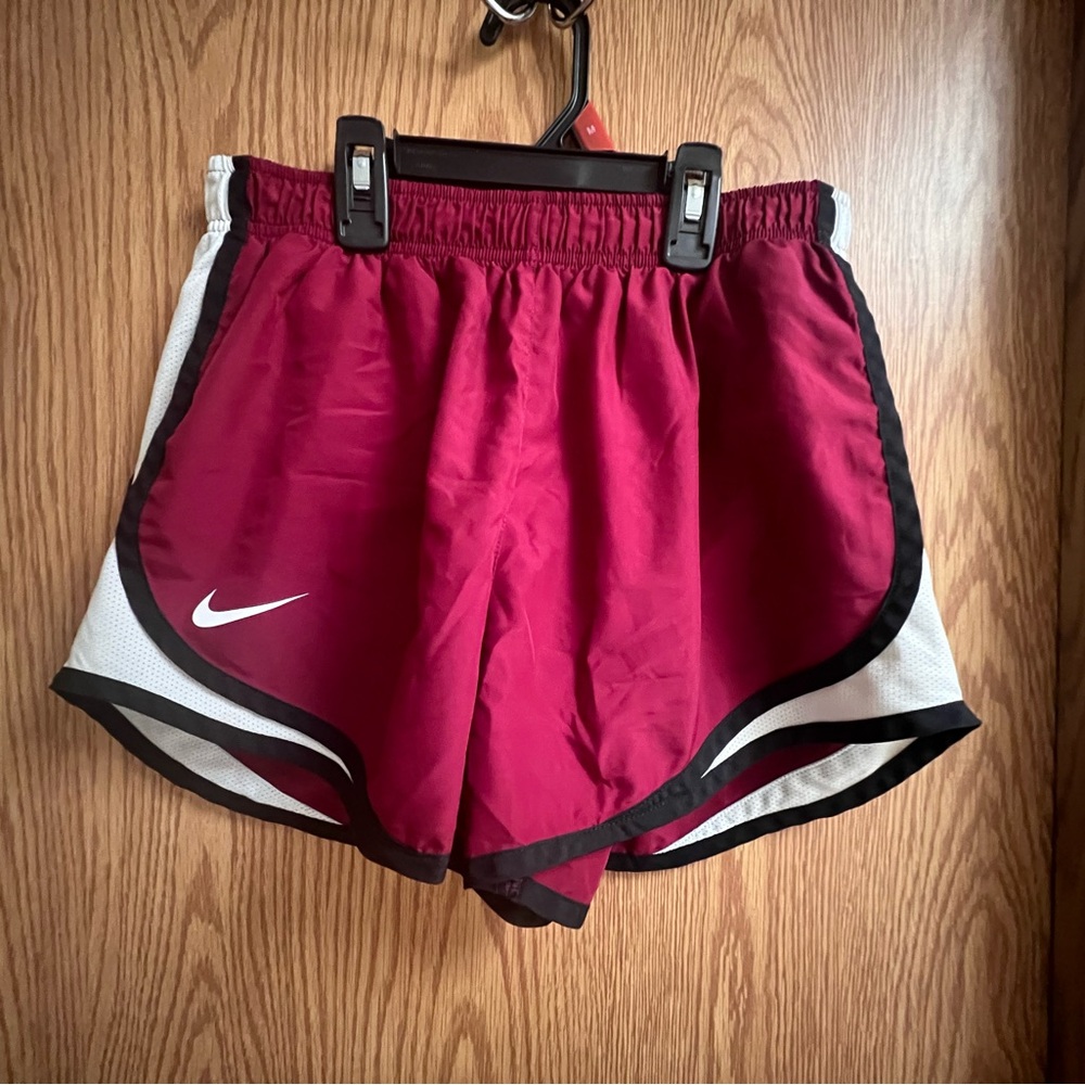Nike Red and White Athletic Shorts Lightweight Performance Wear